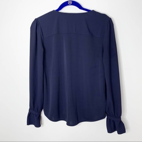 Ann taylor navy blue long sleeve blouse with lace details size XS - Picture 7 of 9